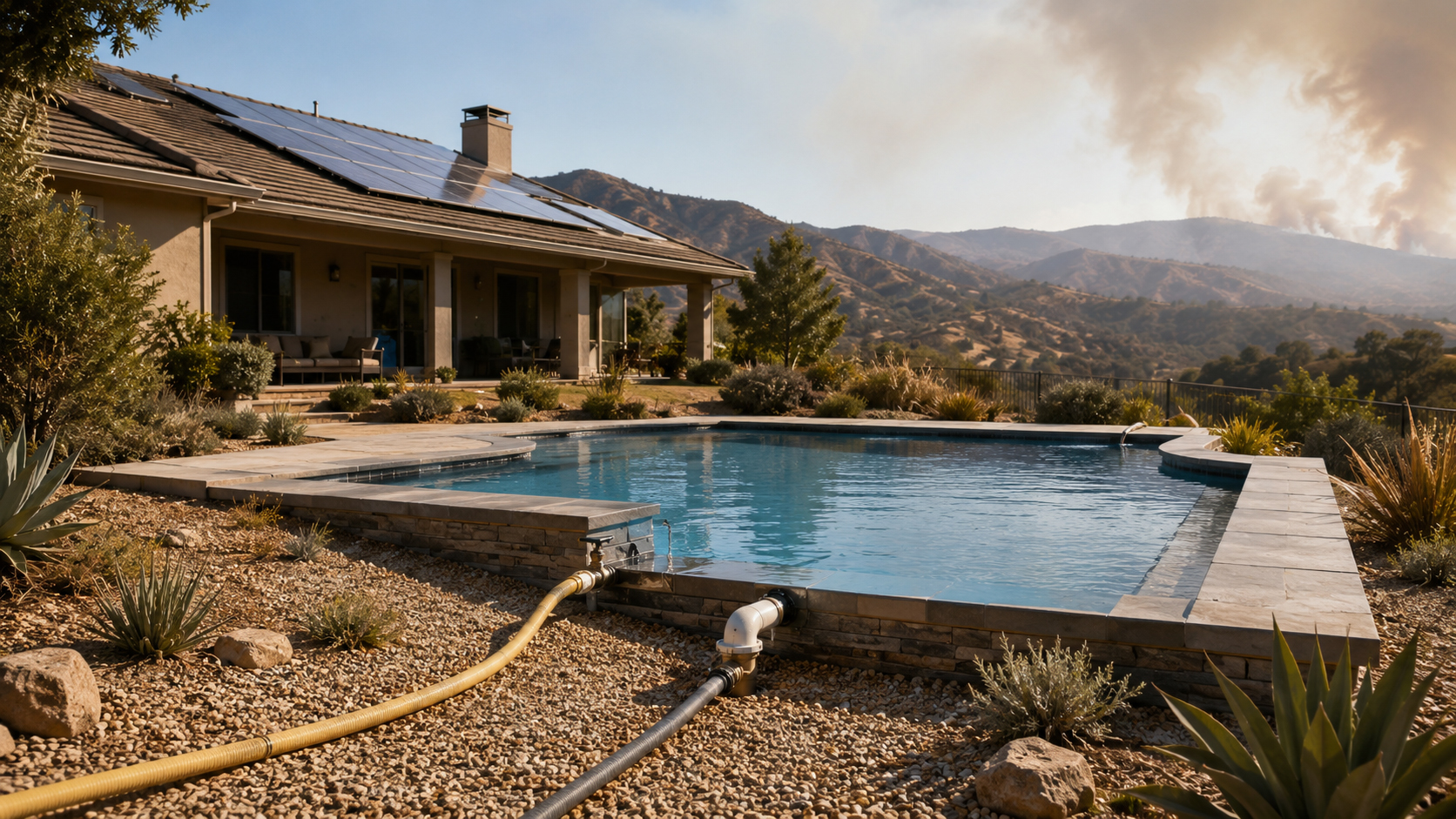 Pool water used as an emergency reserve concept
