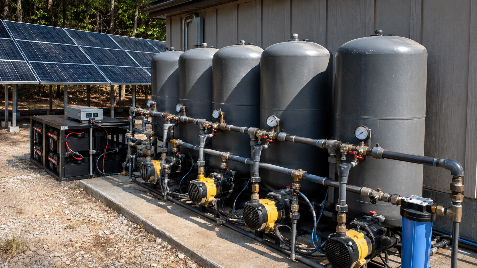 Solar Fire Drum pressure tank and pump concept